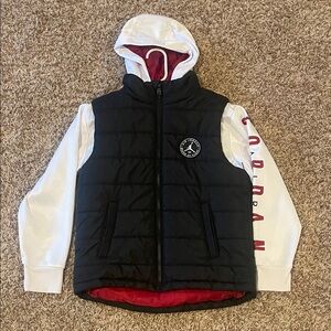 Kids Jordan Black and White Puffer Vest